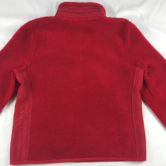 LRL Womens Medium Red Deep Pile Full Zip Jacket - Picture 3 of 3